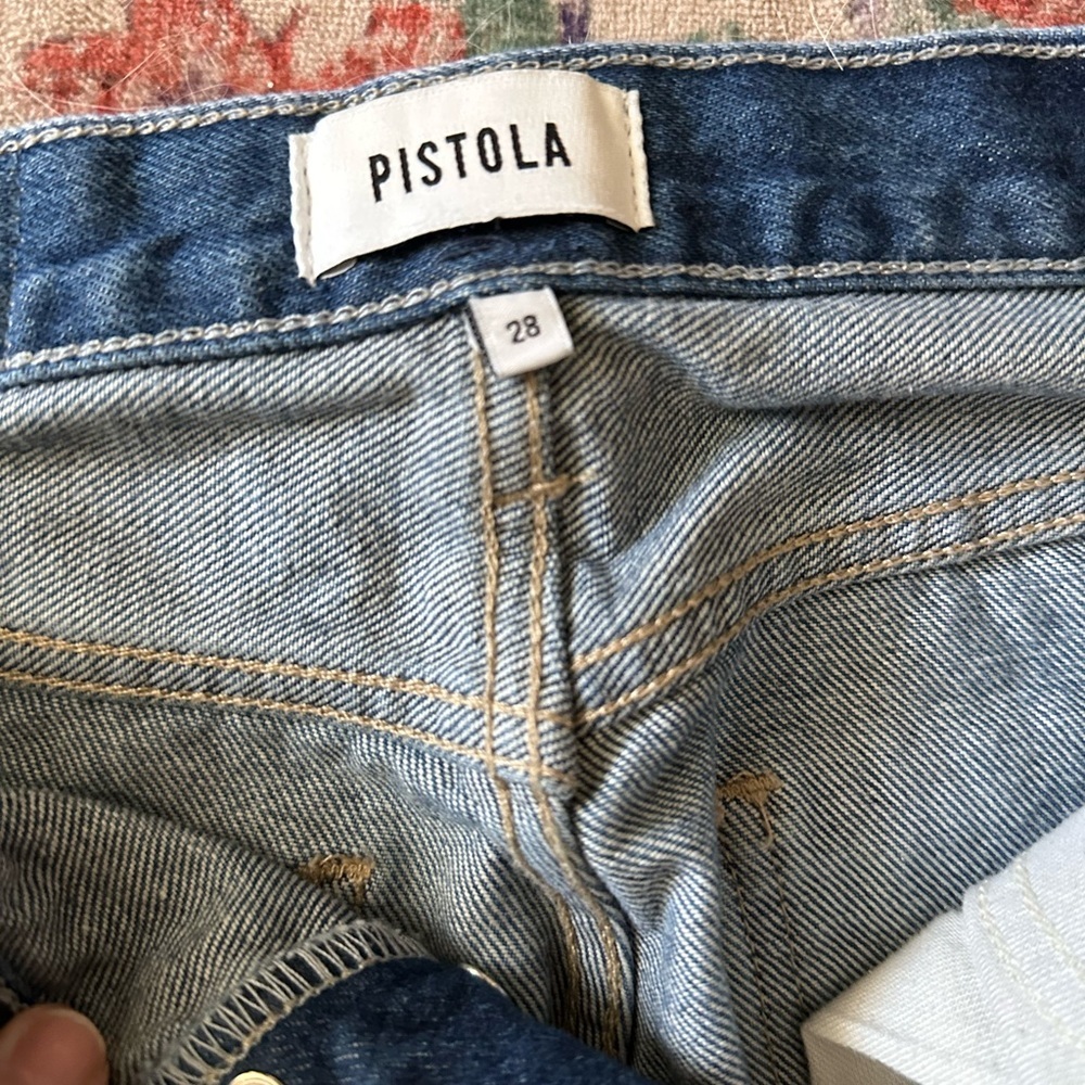 Pistola Light Blue Distressed Straight Leg Jeans - Picture 3 of 4